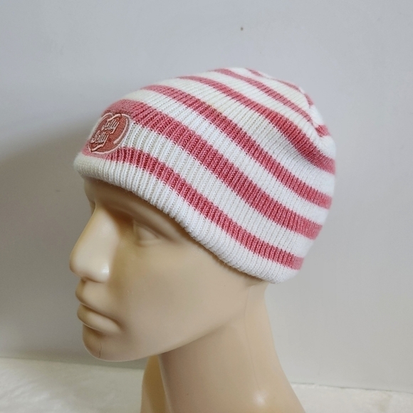 WEST Coast Novelty Jelly Belly Beans Soft Light Pink White Striped Knit Hat Cap - Picture 4 of 11